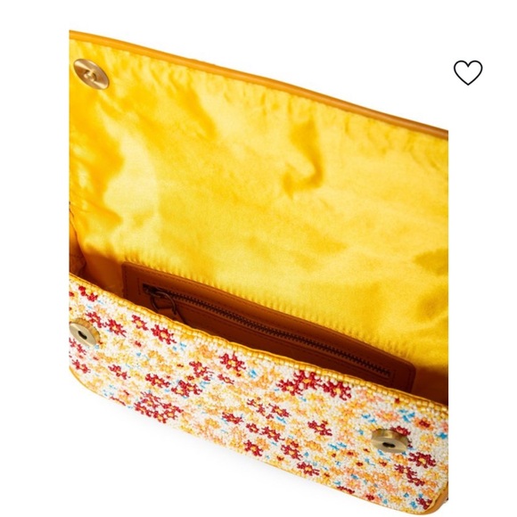 STAUD Tommy Bandana Beaded Baguette shoulder bag Floral Yellow Women's Bag - Picture 4 of 6